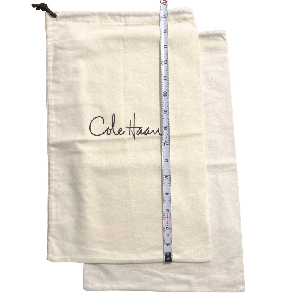 Pair Cole Haan Cream Drawstring Shoe Dust Bags Travel Storage Pouches